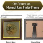 MantraMani Om Symbol Raw Pyrite Frame - Energized Vedic Gemstone Jewelry - MantraMani