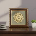 MantraMani Om Symbol Raw Pyrite Frame - Energized Vedic Gemstone Jewelry - MantraMani