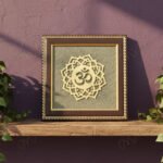 MantraMani Om Symbol Raw Pyrite Frame - Energized Vedic Gemstone Jewelry - MantraMani