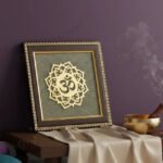 MantraMani Om Symbol Raw Pyrite Frame - Energized Vedic Gemstone Jewelry - MantraMani