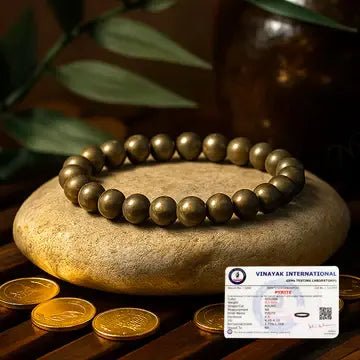 MantraMani Pyrite Bracelet - Energized Vedic Gemstone Jewelry - MantraMani