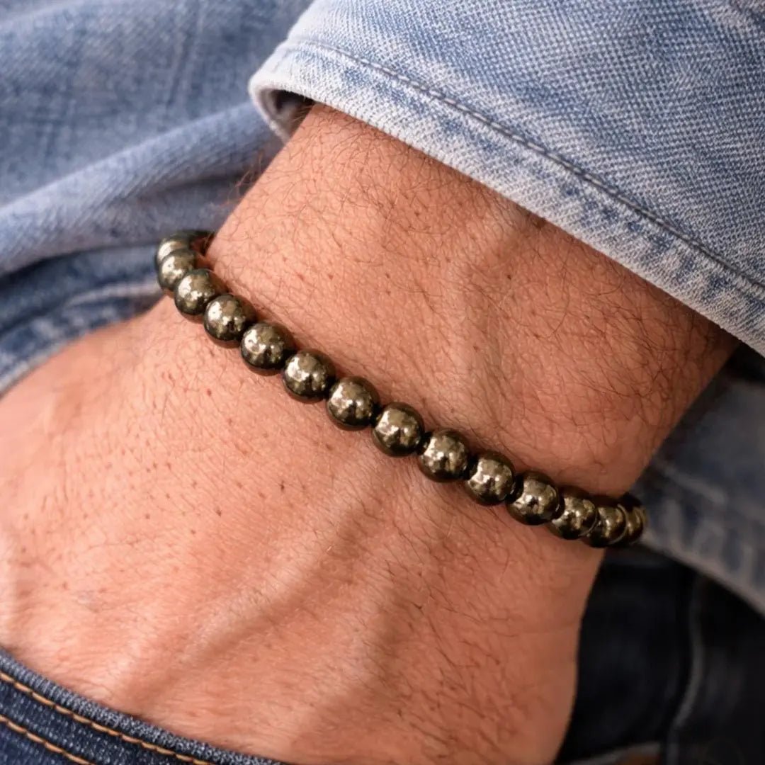 MantraMani Pyrite Bracelet - Energized Vedic Gemstone Jewelry - MantraMani