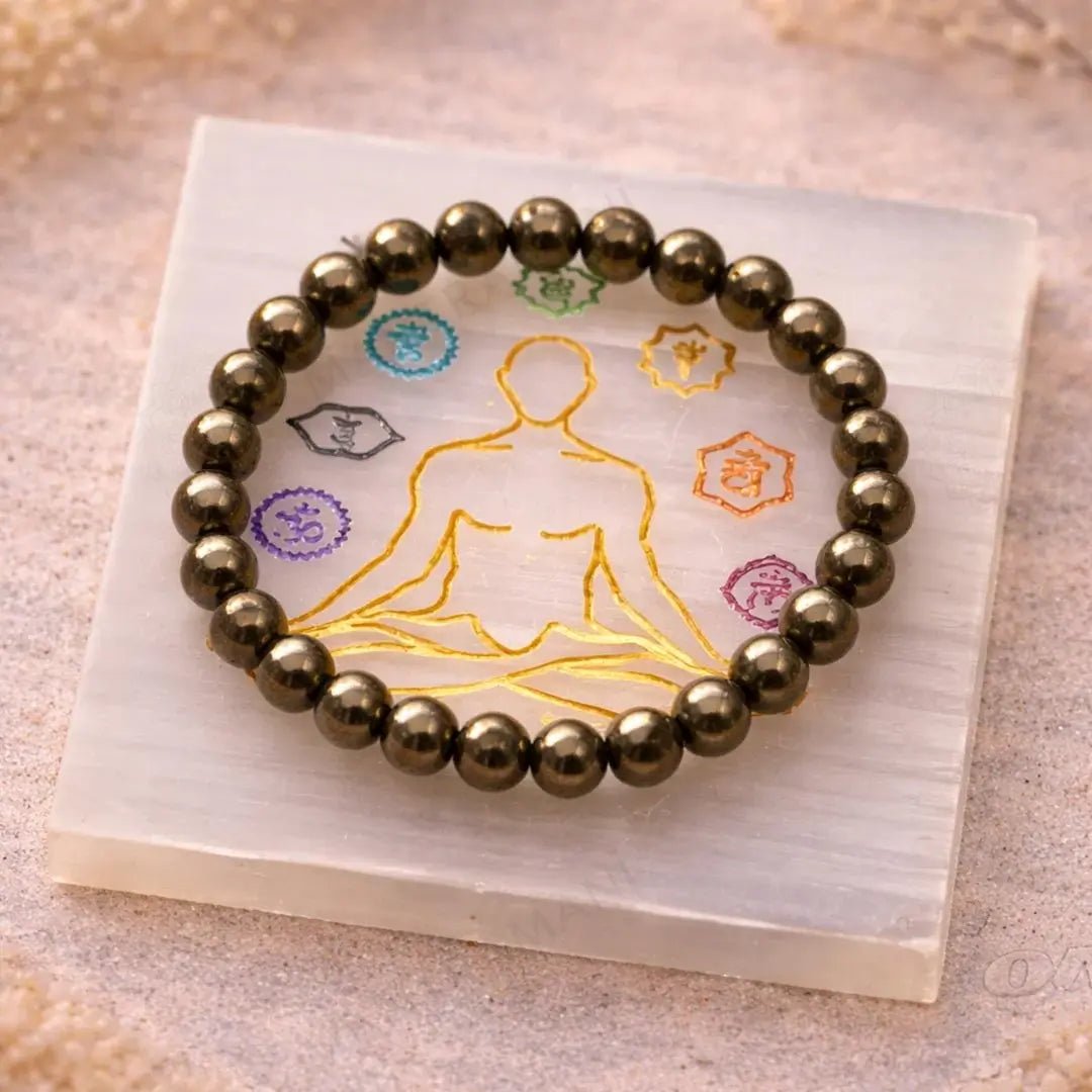 MantraMani Pyrite Bracelet - Energized Vedic Gemstone Jewelry - MantraMani