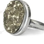 MantraMani Pyrite Ring: Attracts Wealth and Abundance - Energized Vedic Gemstone Jewelry - MantraMani