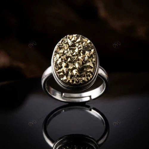 MantraMani Pyrite Ring: Attracts Wealth and Abundance