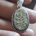 MantraMani Raw Pyrite Pendant - Energized Vedic Gemstone Jewelry - MantraMani