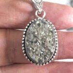 MantraMani Raw Pyrite Pendant - Energized Vedic Gemstone Jewelry - MantraMani