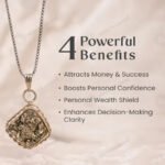 MantraMani Raw Pyrite Pendant - Energized Vedic Gemstone Jewelry - MantraMani