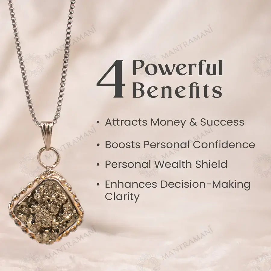MantraMani Raw Pyrite Pendant
