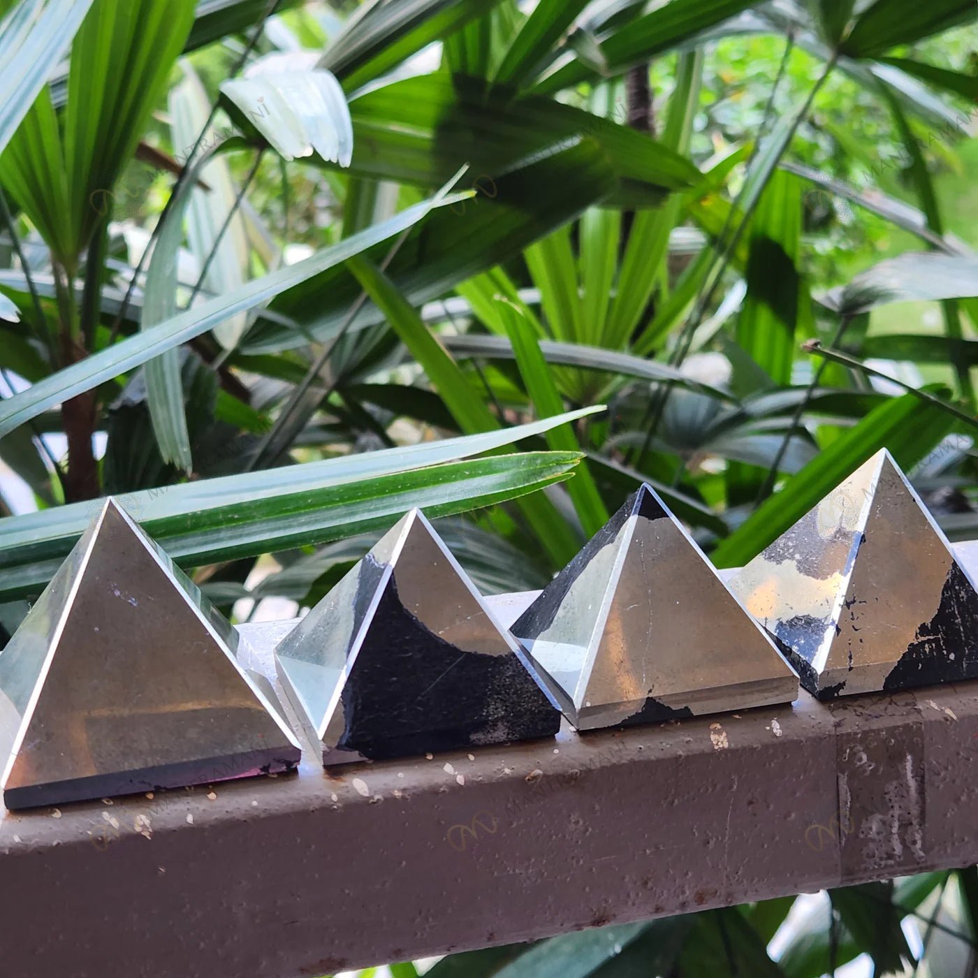 MantraMani Pyrite Small Pyramid - Energized Vedic Gemstone Jewelry - MantraMani