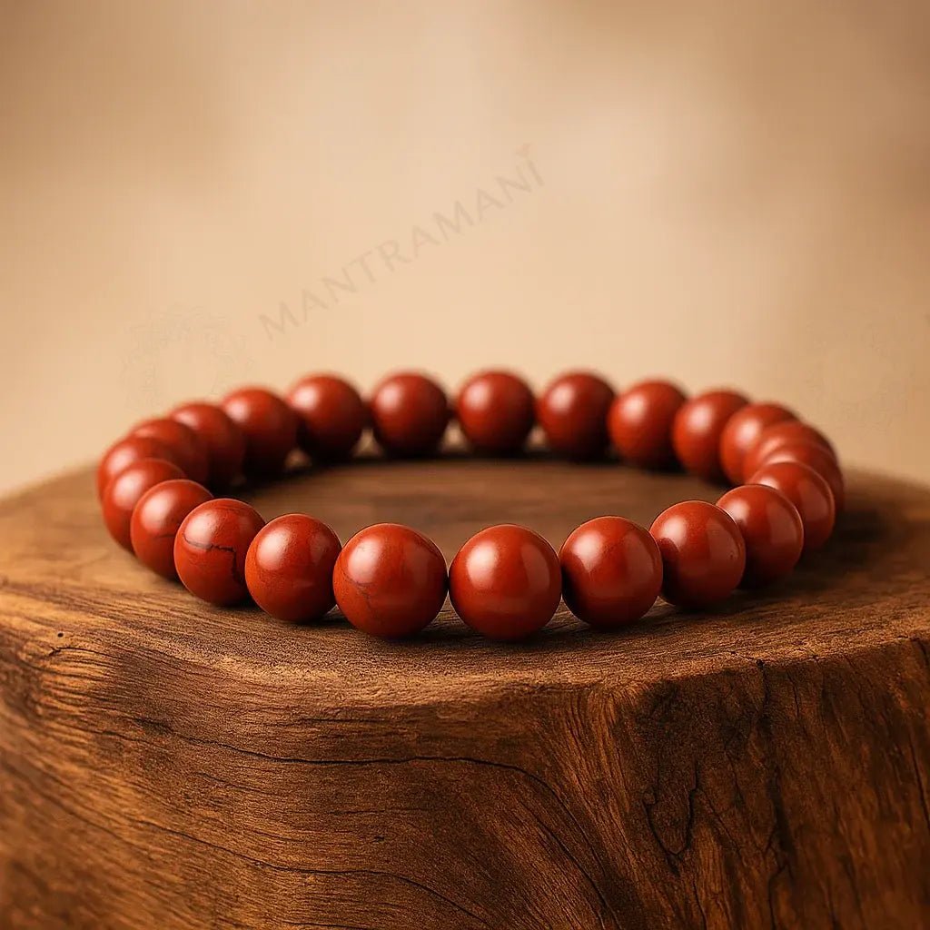 MantraMani Red Jasper Bracelet – Strength, Stability & Root Chakra Energy