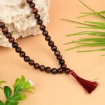MantraMani Red Sandalwood Beads Mala - Energized Vedic Gemstone Jewelry - MantraMani