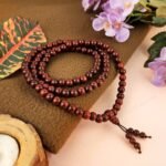 MantraMani Red Sandalwood Beads Mala - Energized Vedic Gemstone Jewelry - MantraMani