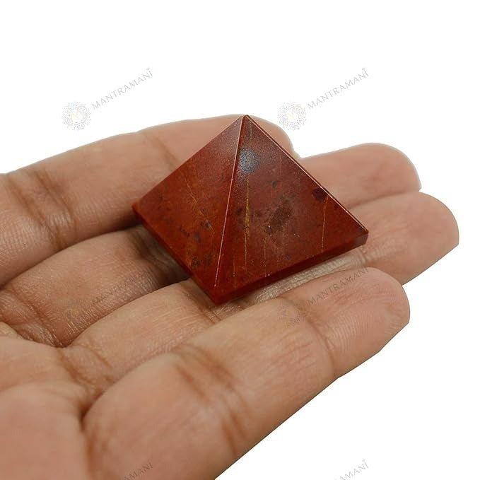MantraMani Red Jasper Crystal Pyramid – Strength, Courage & Stability Energy