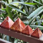 MantraMani Red Jasper Crystal Pyramid - Energized Vedic Gemstone Jewelry - MantraMani