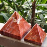 MantraMani Red Jasper Crystal Pyramid - Energized Vedic Gemstone Jewelry - MantraMani