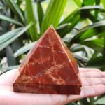 MantraMani Red Jasper Crystal Pyramid - Energized Vedic Gemstone Jewelry - MantraMani