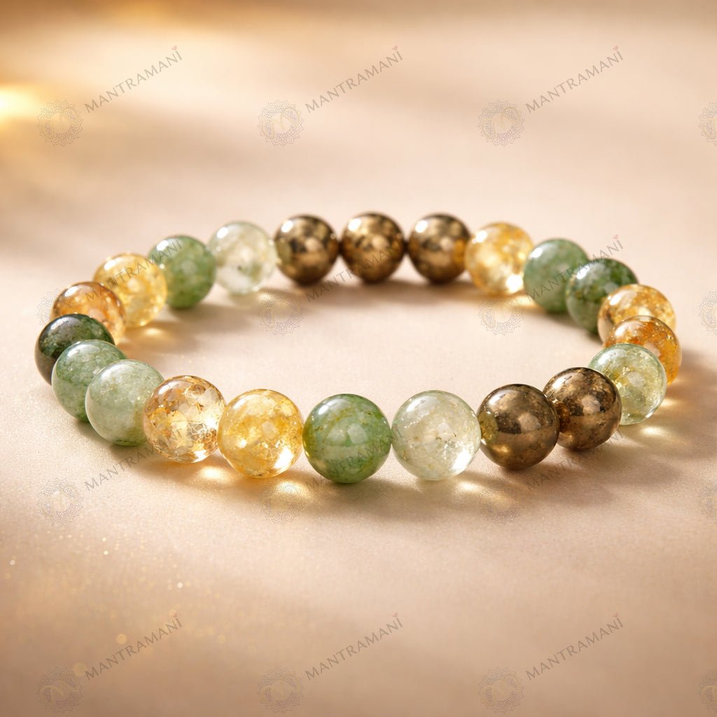 MantraMani RinMukti  Financial Stability Bracelet for Savings, Karz Mukti & Money Flow - Energized Vedic Gemstone Jewelr...
