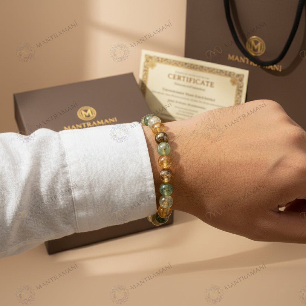 MantraMani RinMukti  Financial Stability Bracelet for Savings, Karz Mukti & Money Flow - Energized Vedic Gemstone Jewelr...
