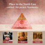 MantraMani Rose Quartz Pyramid - Energized Vedic Gemstone Jewelry - MantraMani