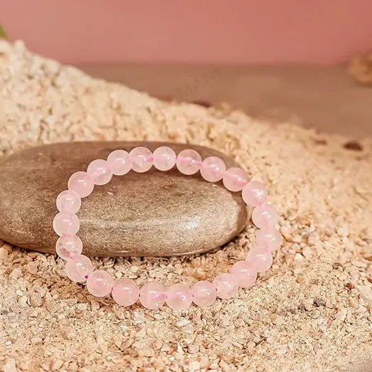 MantraMani Rose Quartz Bracelet - Energized Vedic Gemstone Jewelry - MantraMani