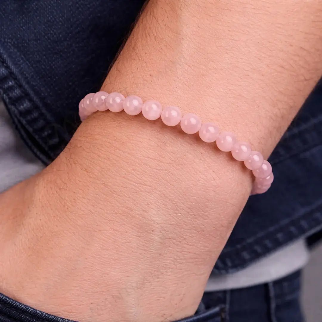 MantraMani Rose Quartz Bracelet - Energized Vedic Gemstone Jewelry - MantraMani