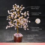 MantraMani Rose Quartz Tree : Improve Love, Relationship & Emotional Connection - Energized Vedic Gemstone Jewelry - Man...