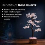 MantraMani Rose Quartz Tree : Improve Love, Relationship & Emotional Connection - Energized Vedic Gemstone Jewelry - Man...