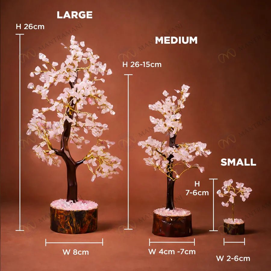 MantraMani Rose Quartz Tree : Improve Love, Relationship & Emotional Connection - Energized Vedic Gemstone Jewelry - Man...
