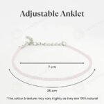 MantraMani Rose Quartz Anklet 3mm - Energized Vedic Gemstone Jewelry - MantraMani