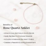 MantraMani Rose Quartz Diamond Cut Anklet: Improve Love, Relationship & Emotional Connection - Energized Vedic Gemstone ...