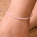 MantraMani Rose Quartz Diamond Cut Anklet: Improve Love, Relationship & Emotional Connection - Energized Vedic Gemstone ...