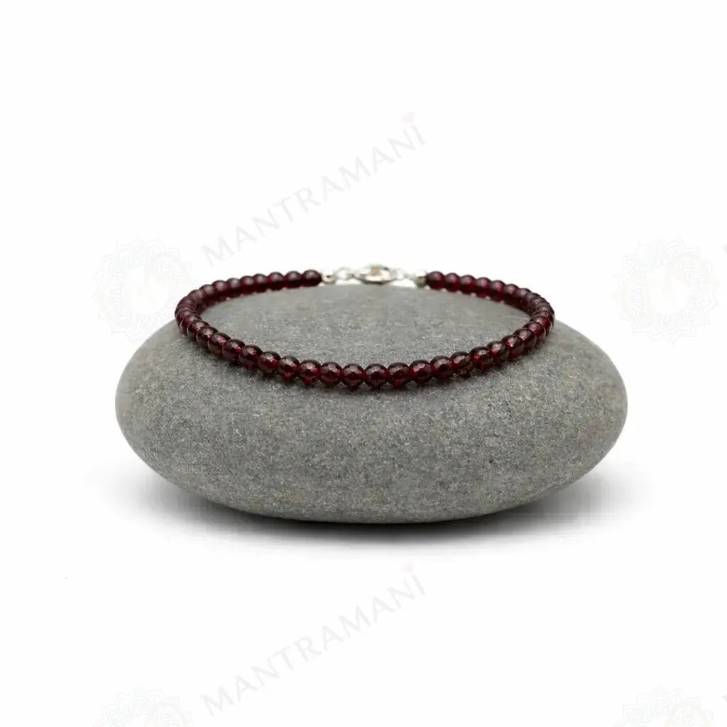 MantraMani Radiance Ruby Anklet 3mm - Energized Vedic Gemstone Jewelry - MantraMani