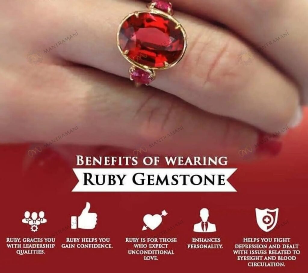 MantraMani Ruby Ring: Boosts Confidence and Leadership