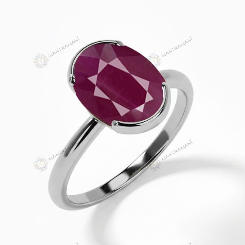 MantraMani Ruby Ring: Boosts Confidence and Leadership - Energized Vedic Gemstone Jewelry - MantraMani