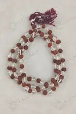MantraMani Rudraksha & Clear Quartz (Rudraksha, Sphatik) - Energized Vedic Gemstone Jewelry - MantraMani