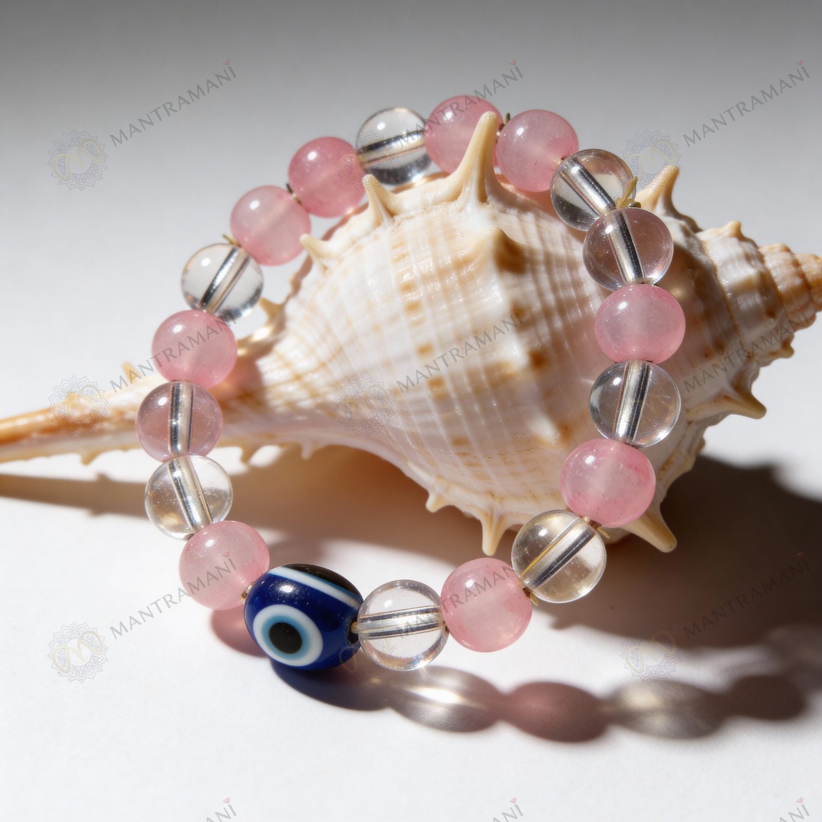 MantraMani SeraBloom Bracelet for Love, Romance, Emotional Peace & Womens Wellness  A Wonder Bracelet with Clear Quartz ...