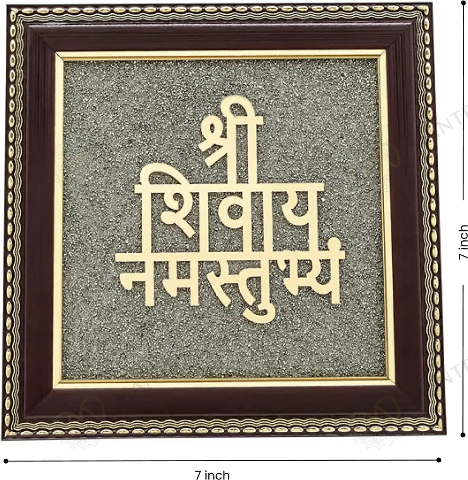 MantraMani Shivaya Namastubhyam Raw Pyrite Frame for Divine Vibration - Energized Vedic Gemstone Jewelry - MantraMani