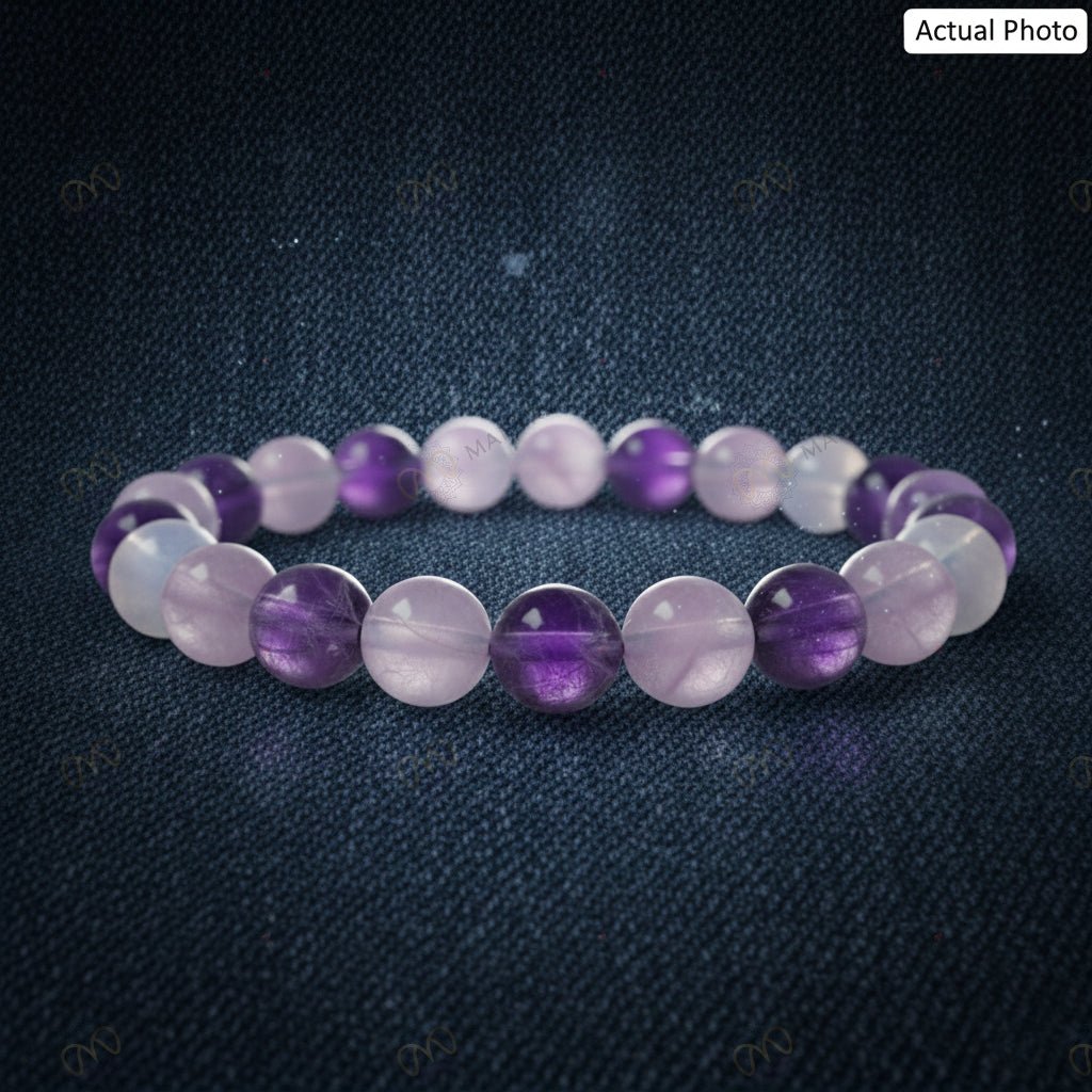 MantraMani Serena Mind  Calming Bracelet for Anxiety Relief, Sleep & Mental Peace - Energized Vedic Gemstone Jewelry - M...