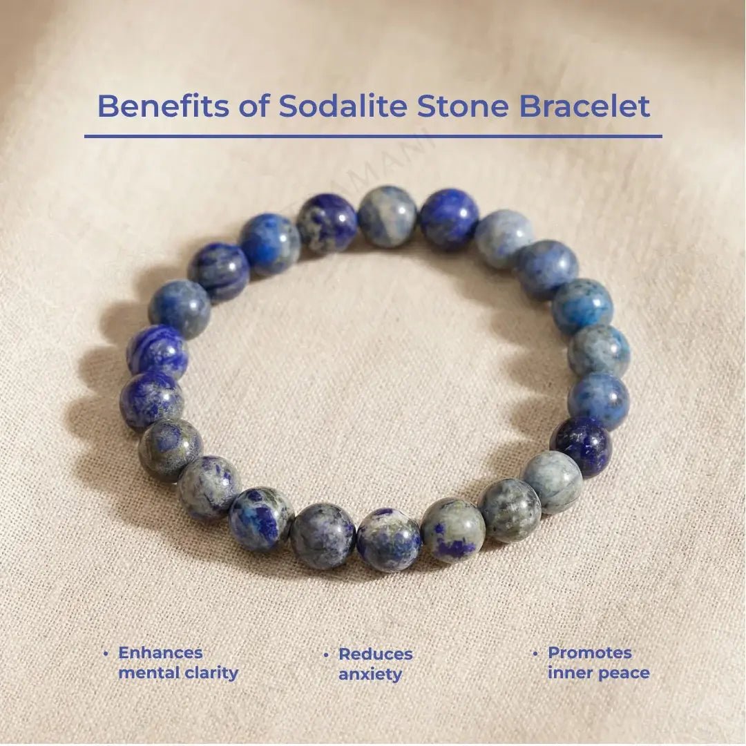 MantraMani Sodalite Bracelet - Energized Vedic Gemstone Jewelry - MantraMani