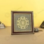 MantraMani Shree Yantra Raw Pyrite Frame for Wealth Manifestation with FREE Raw Pyrite Stone - Energized Vedic Gemstone ...