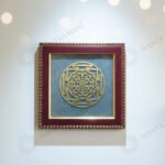 MantraMani Shree Yantra Raw Pyrite Frame for Wealth Manifestation with FREE Raw Pyrite Stone - Energized Vedic Gemstone ...