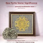 MantraMani Shree Yantra Raw Pyrite Frame for Wealth Manifestation with FREE Raw Pyrite Stone - Energized Vedic Gemstone ...