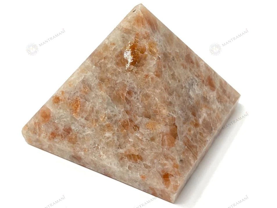 MantraMani Crest Sunstone Pyramid - Energized Vedic Gemstone Jewelry - MantraMani