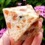MantraMani Crest Sunstone Pyramid - Energized Vedic Gemstone Jewelry - MantraMani