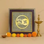 MantraMani Shubh Labh Raw Pyrite Frame - Energized Vedic Gemstone Jewelry - MantraMani