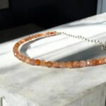 MantraMani Blue Sunstone Anklet - Energized Vedic Gemstone Jewelry - MantraMani