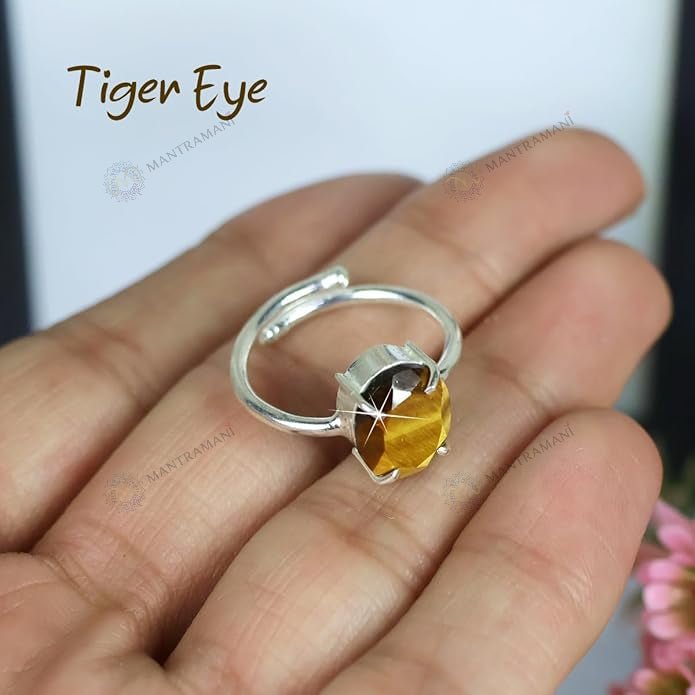 MantraMani Tiger Eye Ring: Enhances Focus and Decision - Making