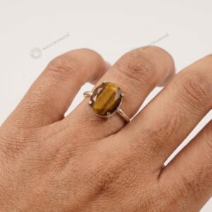 MantraMani Tiger Eye Ring: Enhances Focus and Decision - Making