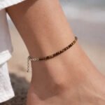 MantraMani Tigers Eye Anklet - Energized Vedic Gemstone Jewelry - MantraMani